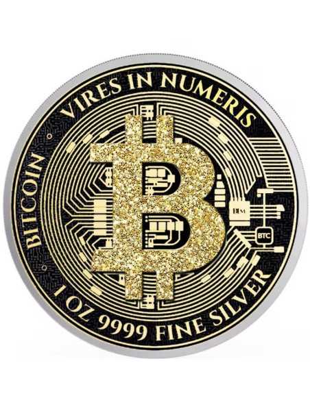 DIAMOND BITCOIN 1 Oz Silver Coin 2$ Niue 2024 - Coins & More - Niue
