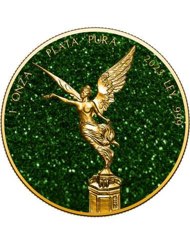 Esmeralda Piedras Preciosas Libertad 1 Oz Moneda de Plata México 2023 - Coins & More - Mexico