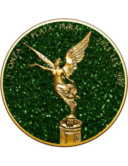 Esmeralda Piedras Preciosas Libertad 1 Oz Moneda de Plata México 2023 - Coins & More - Mexico