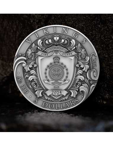 VIKINGS 2 Oz Silbermünze 5$ Niue 2024 - Coins & More - Niue