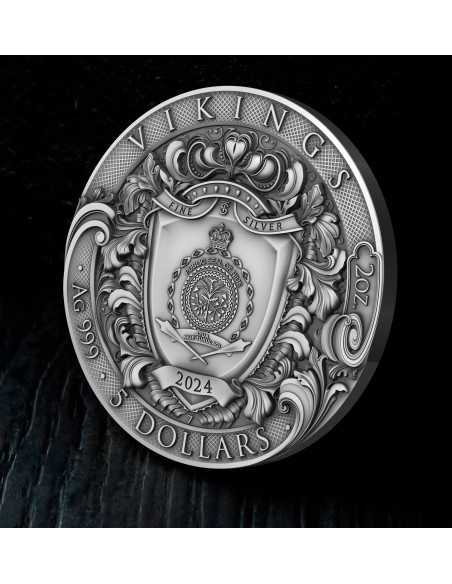 VIKINGS 2 Oz Silbermünze 5$ Niue 2024 - Coins & More - Niue