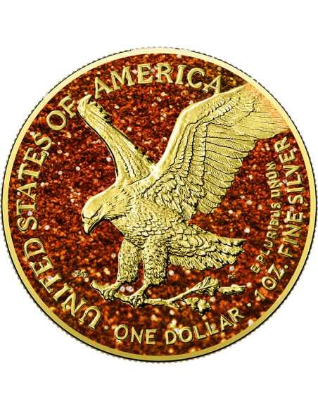 IMPERIAL ORANGE TOPAZE Piedras Preciosas 1 Oz Moneda de Plata 1$ USA 2024 - Coins & More - Usa