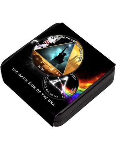 DARK SIDE OF THE USA Mysterien und Musik 1 Oz Silbermünze 1$ USA 2024 - Coins & More - Usa
