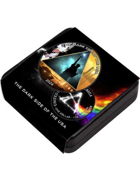 DARK SIDE OF THE USA Mysterien und Musik 1 Oz Silbermünze 1$ USA 2024 - Coins & More - Usa