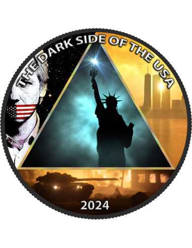 DARK SIDE OF THE USA Mysterien und Musik 1 Oz Silbermünze 1$ USA 2024 - Coins & More - Usa