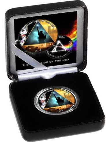 DARK SIDE OF THE USA Mysterien und Musik 1 Oz Silbermünze 1$ USA 2024 - Coins & More - Usa