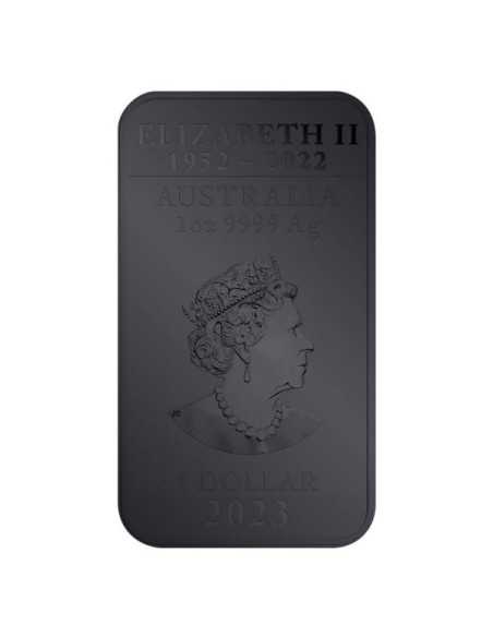 DRAGON NOIR BRÛlant Barre colorée 1 Oz Argent & Platine Pièce 1$ Australie 2023 - Coins & More - Australie