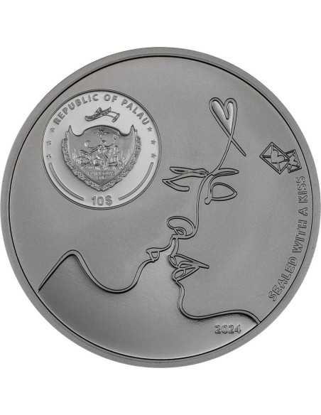KISS IN THE KISS Carpe Diem 2 Oz Silver Coin 10$ Palau 2024 - Coins & More - Palau
