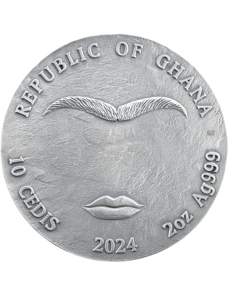 Moneta d'Argento da 2 Oz FRIDA 10 Cedis Ghana 2024 - Coins & More - Ghana