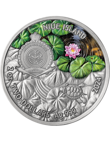 TORTUGA DE OREJAS ROJAS Moneda de Plata de 2 Oz 2$ Niue 2024 - Coins & More - Niue