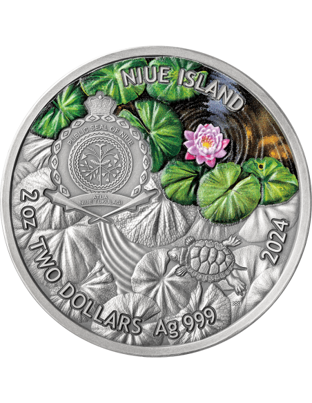 TARTUGA DALLE ORECCHIE ROSSE Moneta d'argento da 2 Oz 2$ Niue 2024 - Coins & More - Niue