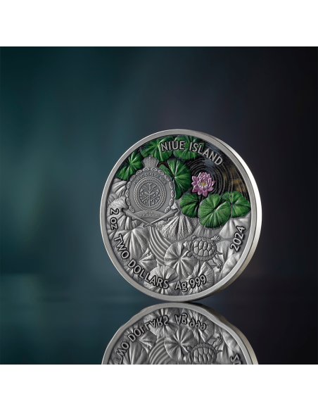 TORTUGA DE OREJAS ROJAS Moneda de Plata de 2 Oz 2$ Niue 2024 - Coins & More - Niue