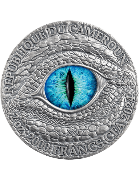 FROST DRAGON Dragonology 2 Oz Silbermünze 2000 Francs Kamerun 2024 - Coins & More - Kamerun