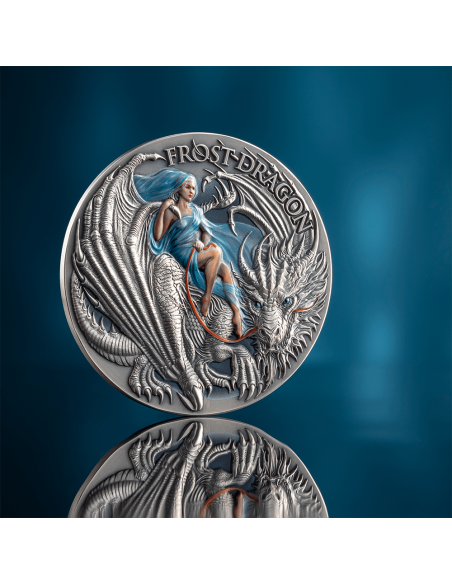 FROST DRAGON Dragonology 2 Oz Silver Coin 2000 Francos Camerún 2024 - Coins & More - Camerún