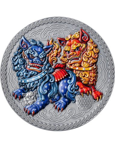 IMPERIAL GUARDIAN LIONS Orientalische Kultur Sammlung 50g Silbermünze 10 Cedis Ghana 2024 - Coins & More - Ghana