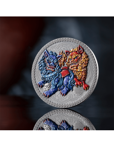 IMPERIAL GUARDIAN LIONS Orientalische Kultur Sammlung 50g Silbermünze 10 Cedis Ghana 2024 - Coins & More - Ghana