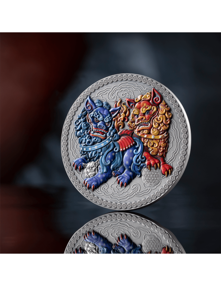 IMPERIAL GUARDIAN LIONS Oriental Culture Collection 50g Silver Coin 10 Cedis Ghana 2024 - Coins & More - Ghana