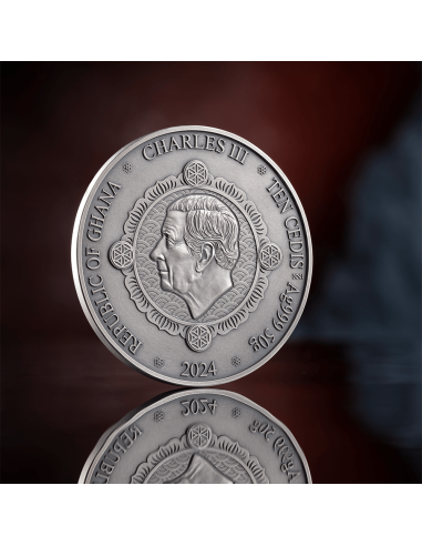 IMPERIAL GUARDIAN LIONS Orientalische Kultur Sammlung 50g Silbermünze 10 Cedis Ghana 2024 - Coins & More - Ghana