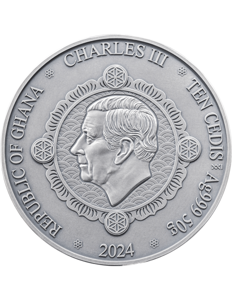 IMPERIAL GUARDIAN LIONS Oriental Culture Collection 50g Silver Coin 10 Cedis Ghana 2024 - Coins & More - Ghana