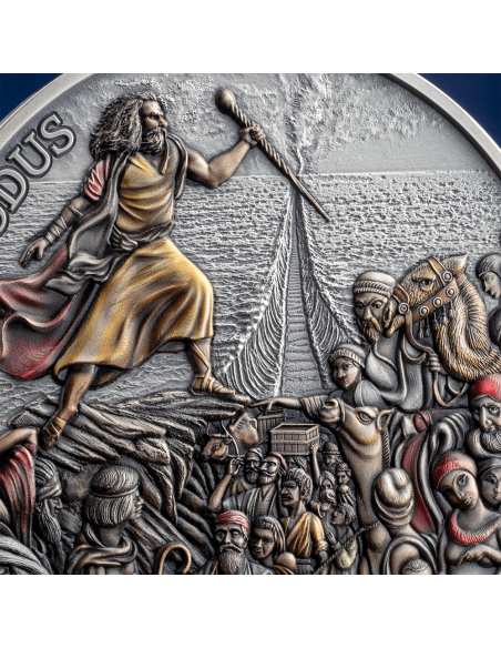 THE EXODUS Fundamental Stories of the Bible 5 Oz Silver Antique Coin 10$ Niue 2024 - Coins & More - Tokelau