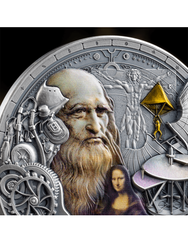 LEONARDO DA VINCI Futurists of the Past 2 Oz Silver Coin 2000 Francs Cameroon 2024 - Coins & More - Cameroon