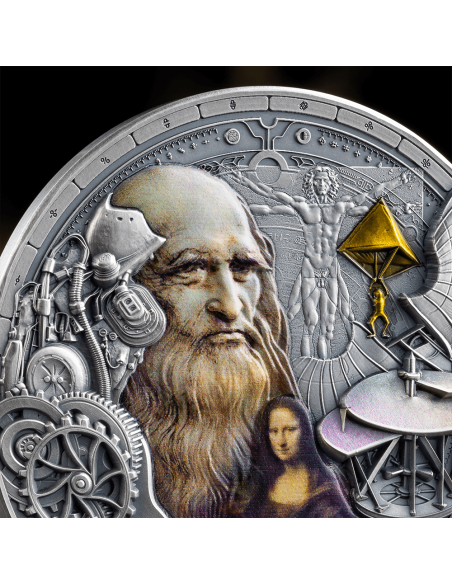 LEONARDO DA VINCI Futurists of the Past 2 Oz Silver Coin 2000 Francs Cameroon 2024 - Coins & More - Cameroon