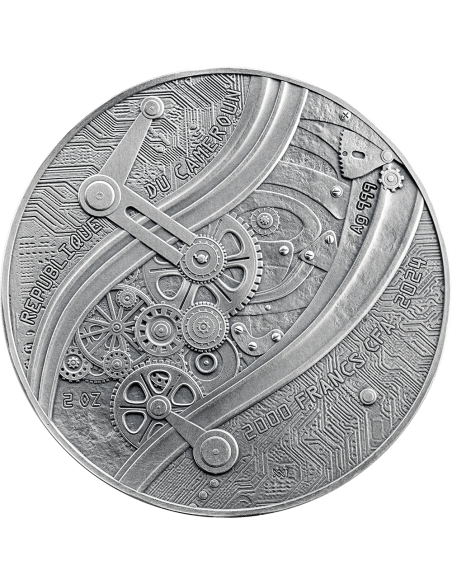 LEONARDO DA VINCI Futurists of the Past 2 Oz Silver Coin 2000 Francs Cameroon 2024 - Coins & More - Cameroon