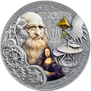 LEONARDO DA VINCI Futuristas del Pasado Moneda de Plata de 2 Oz 2000 Francos Camerún 2024 - Coins & More - Camerún