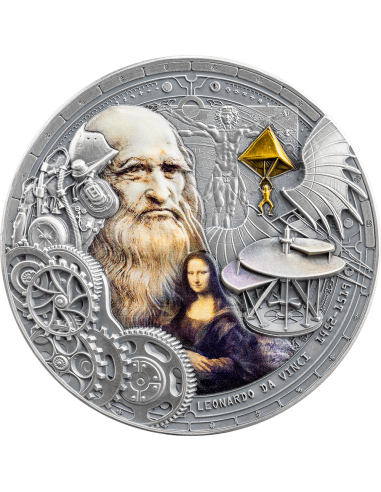 LEONARDO DA VINCI Futurists of the Past 2 Oz Silver Coin 2000 Francs Cameroon 2024 - Coins & More - Cameroon