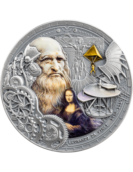 LEONARDO DA VINCI Futurists of the Past 2 Oz Silver Coin 2000 Francs Cameroon 2024 - Coins & More - Cameroon