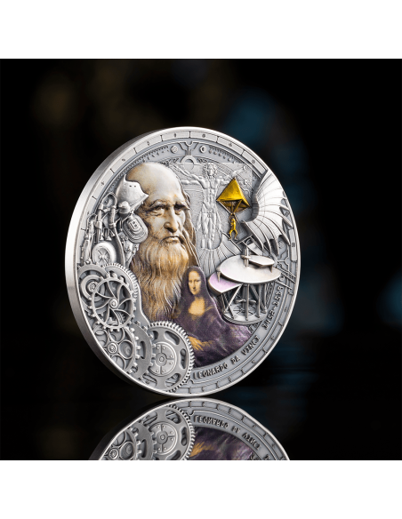 LEONARDO DA VINCI Futurists of the Past 2 Oz Silver Coin 2000 Francs Cameroon 2024 - Coins & More - Cameroon