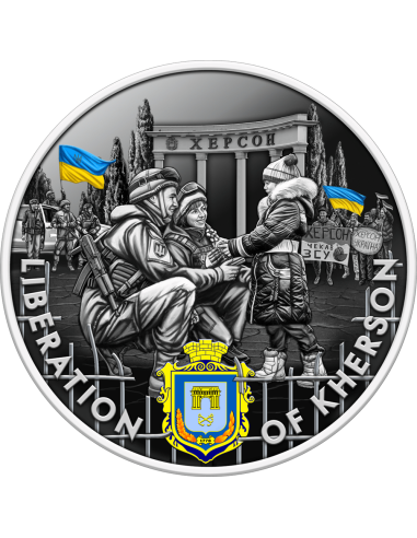 LIBERAZIONE DI KHERSON Moneta d'argento da 2 Oz 10 Cedis Ghana 2024 - Coins & More - Ghana