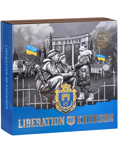 LIBERAZIONE DI KHERSON Moneta d'argento da 2 Oz 10 Cedis Ghana 2024 - Coins & More - Ghana