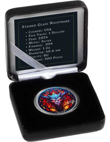 EVIL WITHIN Incubo di vetro colorato American Eagle 1 Oz Silver Coin 1$ USA 2024 - Coins & More - Usa