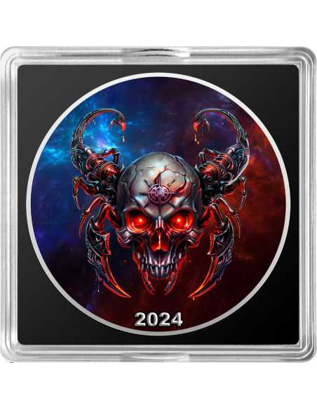 SCORPIONE Zodiaco Teschi Segni American Eagle 1 Oz Silver Coin 1$ USA 2024 - Coins & More - Usa