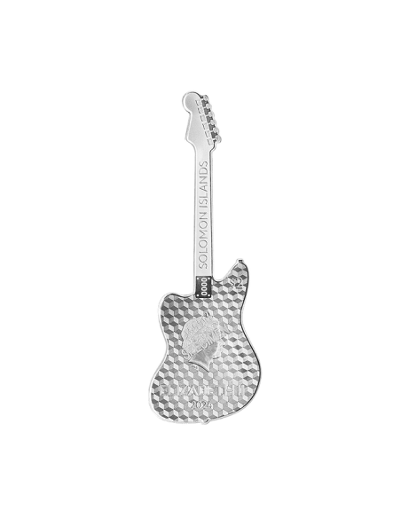 FENDER JAZZMASTER Guitarra 1 Oz Moneda de Plata 2$ Islas Salomón 2024 - Coins & More - Islas Salomón