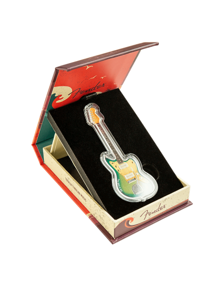 FENDER JAZZMASTER Guitarra 1 Oz Moneda de Plata 2$ Islas Salomón 2024 - Coins & More - Islas Salomón