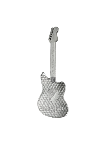 FENDER JAGUAR Gitarre 1 Oz Silbermünze 2$ Salomon Inseln 2024 - Coins & More - Salomonen