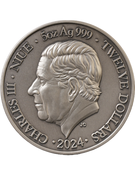 VIRGO Doce Signos del Zodiaco 5 Oz UV Moneda de Plata 12$ Dólares Niue 2024 - Coins & More - Chad
