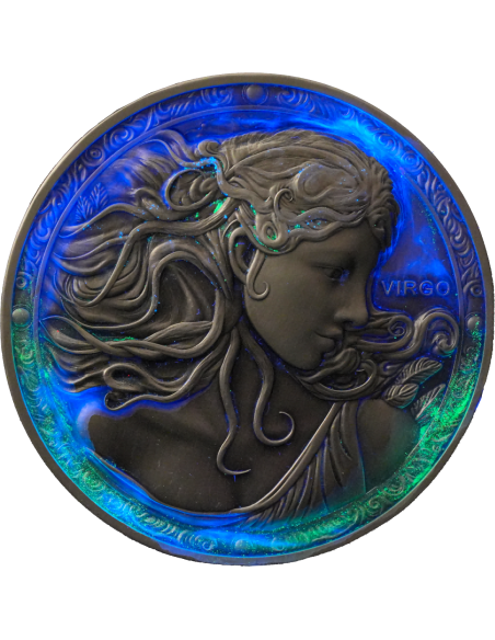 VIRGO Doce Signos del Zodiaco 5 Oz UV Moneda de Plata 12$ Dólares Niue 2024 - Coins & More - Chad