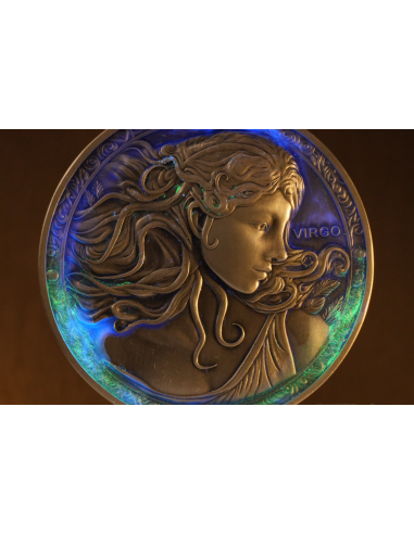 VIRGO Doce Signos del Zodiaco 5 Oz UV Moneda de Plata 12$ Dólares Niue 2024 - Coins & More - Chad