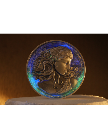 VIRGO Doce Signos del Zodiaco 5 Oz UV Moneda de Plata 12$ Dólares Niue 2024 - Coins & More - Chad