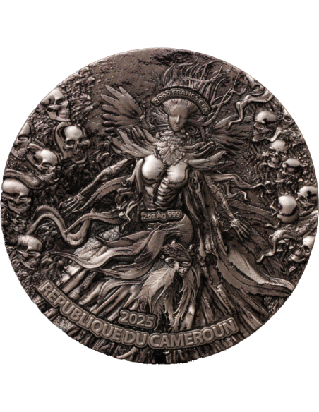 BONE DEMON 2 Oz Silbermünze 2000 Francs Kamerun 2025 - Coins & More - Kamerun