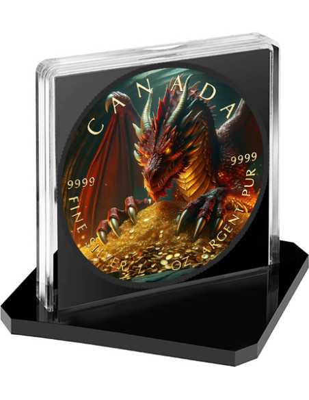 GOLD DRAGON CAVE 1 Oz Silbermünze 5$ Kanada 2024 - Coins & More - Kanada