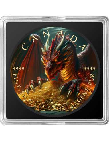 GOLD DRAGON CAVE 1 Oz Silbermünze 5$ Kanada 2024 - Coins & More - Kanada