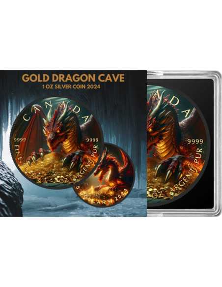 CUEVA DEL DRAGÓN DE ORO Moneda de Plata de 1 Oz 5$ Canadá 2024 - Coins & More - Canada