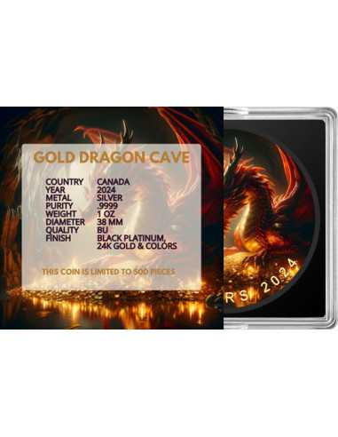 CUEVA DEL DRAGÓN DE ORO Moneda de Plata de 1 Oz 5$ Canadá 2024 - Coins & More - Canada