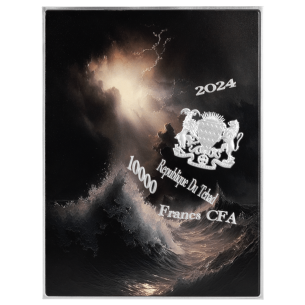 LA TEMPETE SUR LA MER DE GALILEE 1633 par Rembrandt Pièce 2.5 Oz Argent & 120g Cuivre 10000 Francs Tchad 2024 - Coins & More ... 2