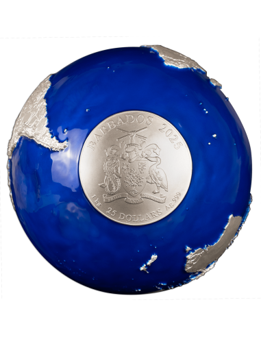 BLUE MARBLE 1Kg Version Silbermünze 25$ Barbados 2025 - Coins & More - Barbados
