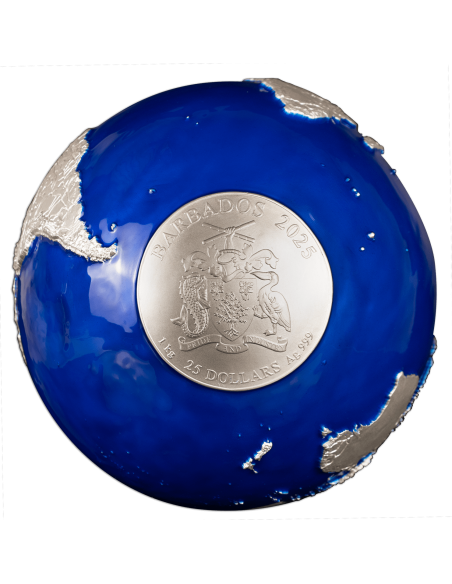 BLUE MARBLE 1Kg Version Silbermünze 25$ Barbados 2025 - Coins & More - Barbados